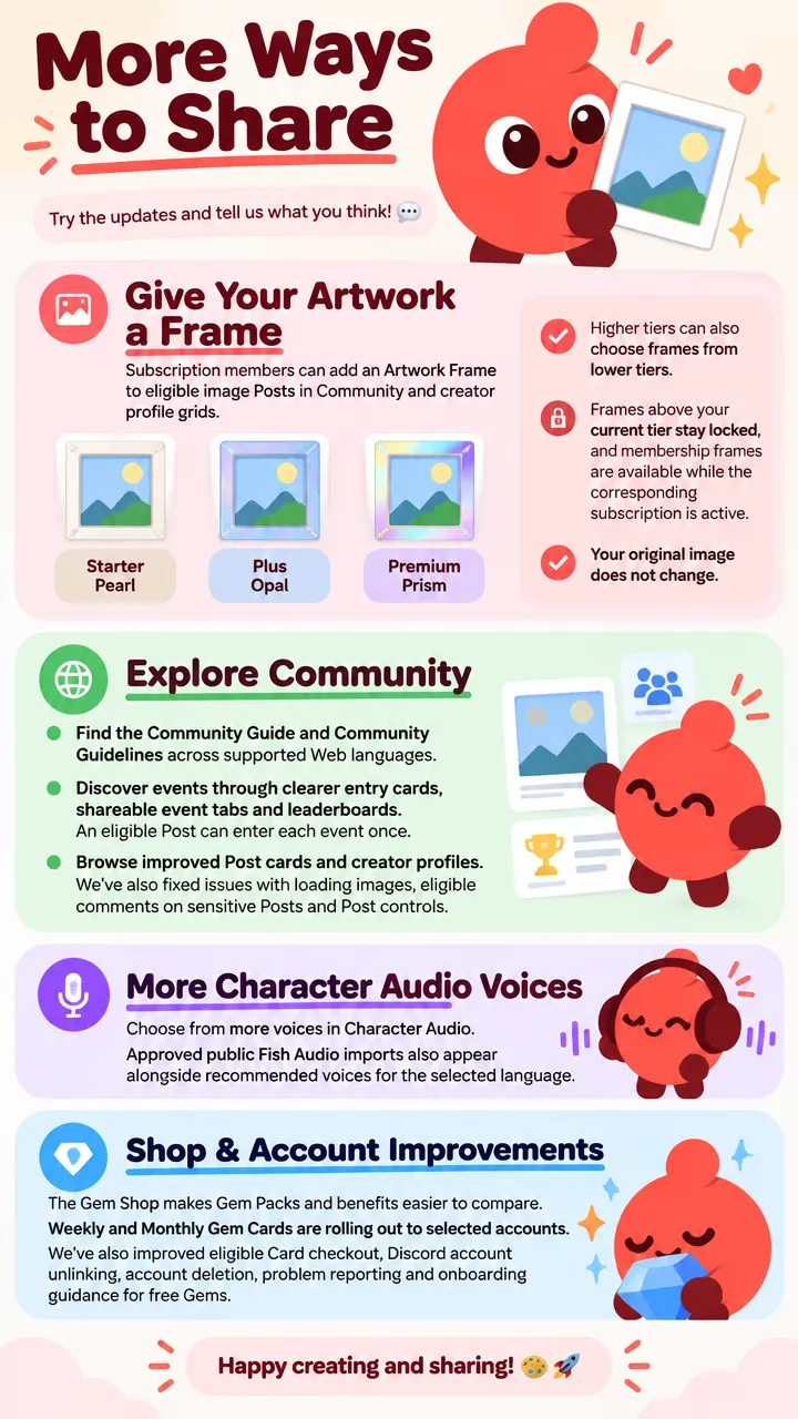 New Updates! More Ways to Share, image 1 of 1